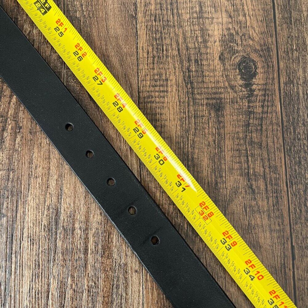 VTG Ralph Lauren Polo Leather Belt Y2K Hinge Buckle Edgy Womens Size Small Black - Picture 12 of 16